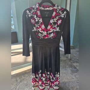 WHBM Very Comfortable Black/pink/white Dress XXS